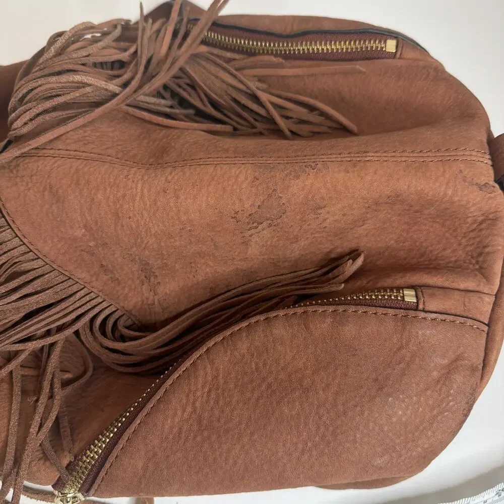 Rebecca Minkoff Julian Fringe Leather Backpack Brown | Boho Festival Bag